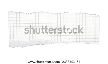 Torn striped paper sheet isolated on white background
