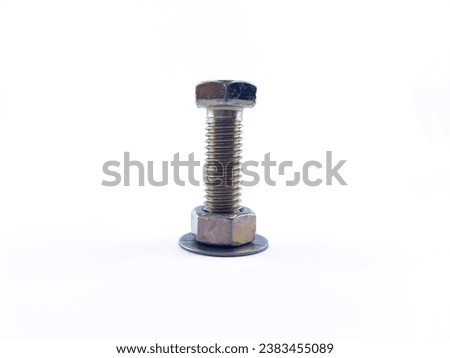 close-up photo of isolated nuts and bolts