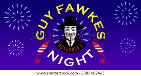 Guy Fawkes day background 5 november design Royalty-Free Stock Photo #2383462465