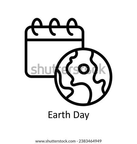 Earth Day vector outline  Design illustration. Symbol on White background EPS 10 File 
