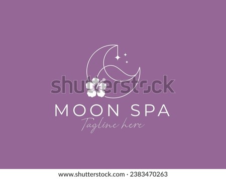 Mood Spa and Beuty Logo with Moon Template