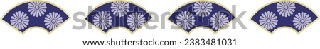 Japanese frame border pattern of decorative fan. For New Year’s card, vector illustration