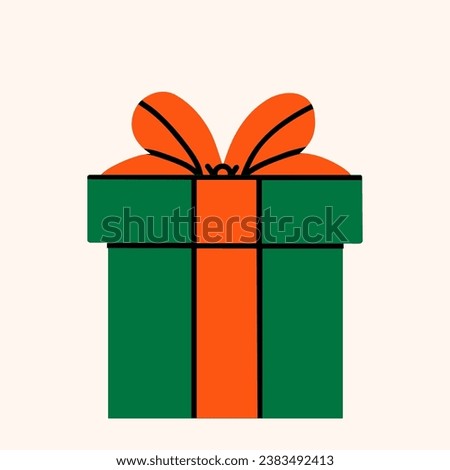 Holiday with different gift boxes, cartoon style. Christmas, birthday background in vibrant colors. Trendy modern vector illustration, hand drawn, flat