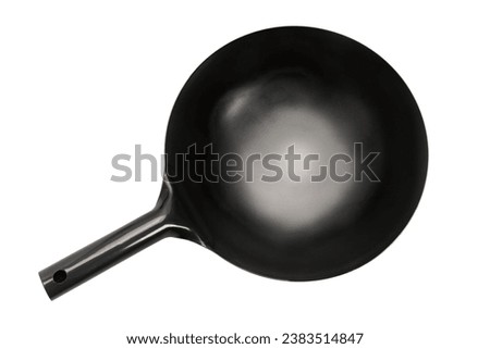 Chinese food frying pan on a white background