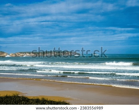 Wavy Atlantic Ocean in the Peniche, Portugal, Paria Baleal-Norte