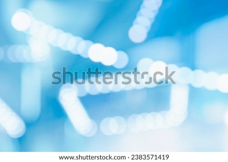 BLURRED ABSTRACT BLUE BACKGROUND, MODERN TECHNOLOGY DESIGN, DIGITAL BACKDROP TEMPLATE WITH RANDOM CIRCLE BOKEH