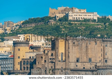 Castel Sant'Elmo and Castel Nuovo in Naples, Italy. Royalty-Free Stock Photo #2383571455