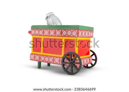Traditional Egyptian beans cart with arabic pattern isolated on white background Royalty-Free Stock Photo #2383646699
