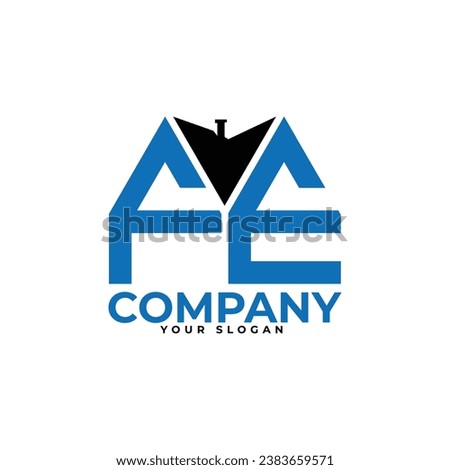 
FE letter creative real estate vector logo design.