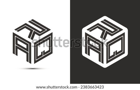 RAQ letter logo design with illustrator cube logo, vector logo modern alphabet font overlap style. Premium Business logo icon. White color on black background