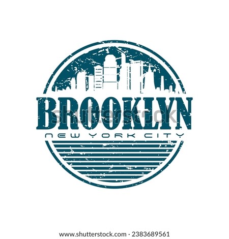 Brooklyn, New York typography t-shirt design, College-style Brooklyn clothing print. Illustration in vector format, USA typography t shirt design.
