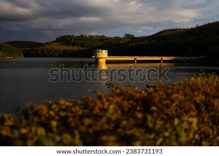 the german obernau dam in the siegerland Royalty-Free Stock Photo #2383731193