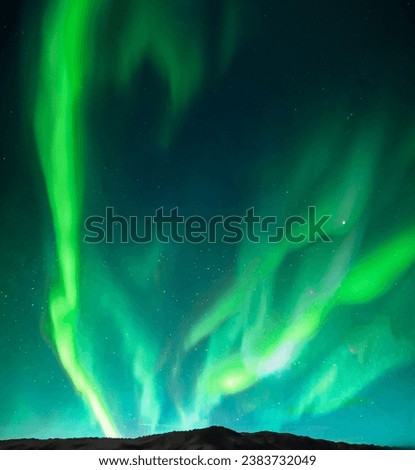 Iceland Silhouette of a Person under the Beautiful Northern Lights 