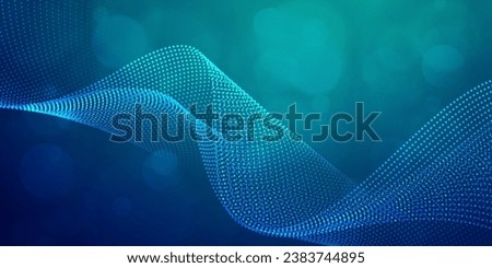 Digital technology internet network speed connection blue green background, cyber nano information, abstract communication, innovation future tech data, Ai big data lines dots, illustration vector 3d Royalty-Free Stock Photo #2383744895
