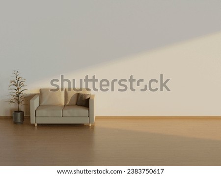 Room interior with furniture with vas  sofa Royalty-Free Stock Photo #2383750617