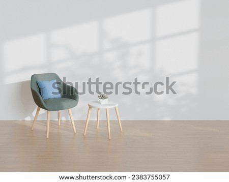 Room interior with furniture white wall with a green sofa Royalty-Free Stock Photo #2383755057