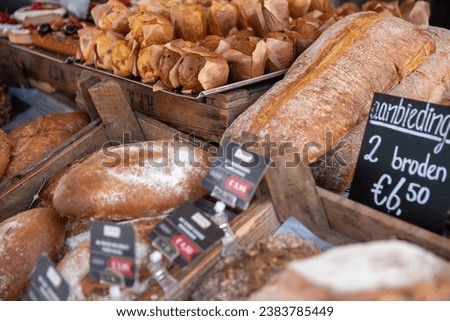 Artisan Bread Stand with a bunch of varieties to chose from Royalty-Free Stock Photo #2383785449