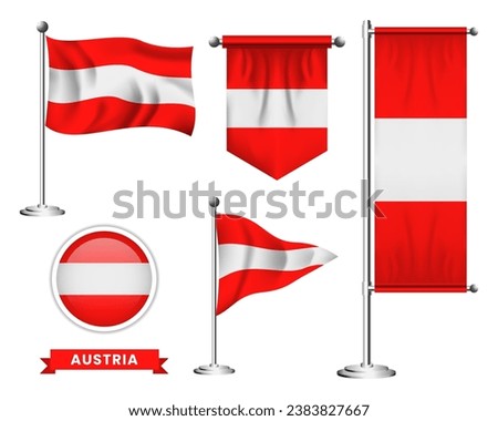 vector set of the national flag of austria in various creative designs