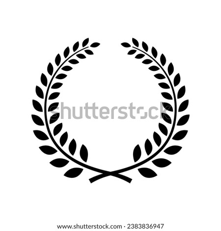 Vector icon of laurel (bay leaf) wreath Royalty-Free Stock Photo #2383836947