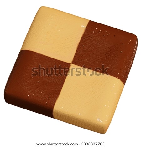 Tasty 3D square shaped cookie