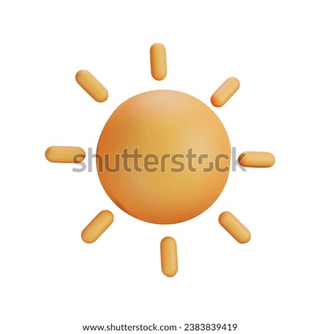 3D Sun Vector With an Yellow Color