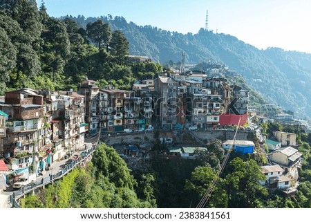 Mountain view at hill station of Mussourie,Uttarakhand,India Royalty-Free Stock Photo #2383841561