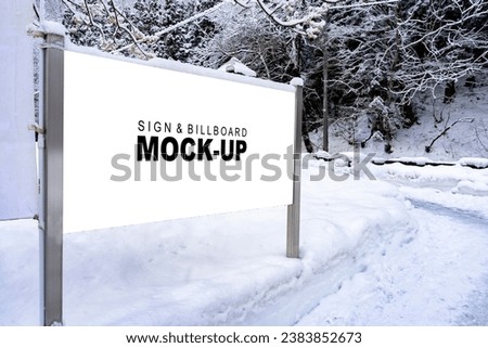 This snow-covered sign and billboard mockup is the perfect way to create professional-looking visuals for your winter marketing materials.