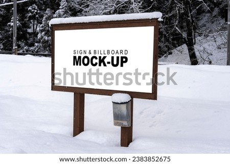 This snow-covered sign and billboard mockup is the perfect way to create professional-looking visuals for your winter marketing materials.