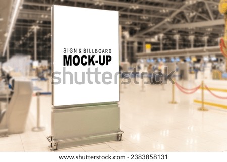 Vertical billboard stand in airport terminal, it stand in high-traffic areas. Advertise product or service to a wide audience of potential customers with this eye-catching and effective display