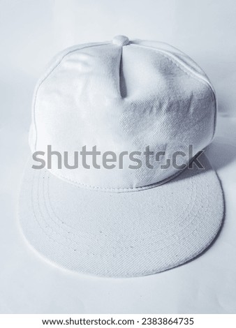 White snapback hat mockup photo in studio