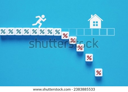 Unaffordable mortgage rates. High inflation and falling home purchasing power. Unaffordable house prices. Housing deal falls through. Royalty-Free Stock Photo #2383885533