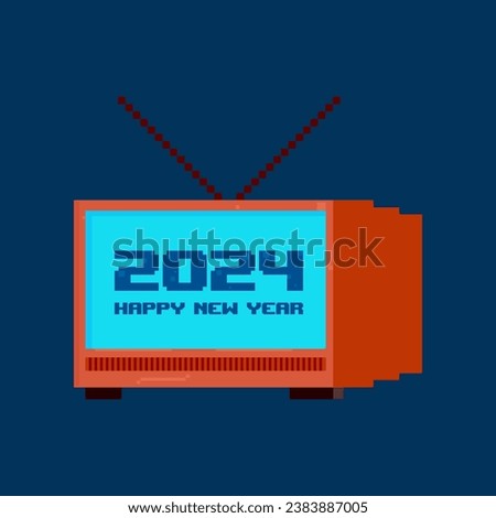 Happy New Year 2024. New year 2024 vector design with colorful decorations.