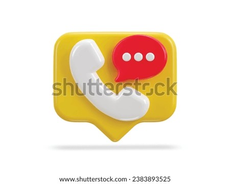 3d phone call and bubble chatting icon illustration Royalty-Free Stock Photo #2383893525