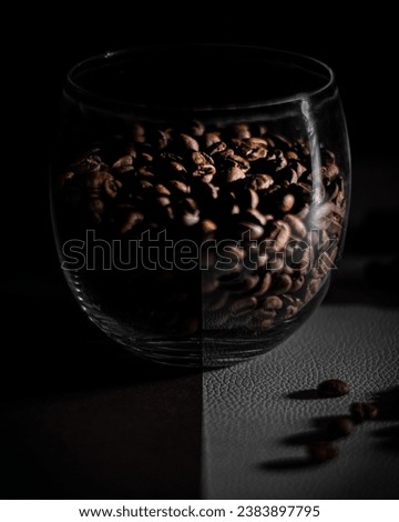 Picture of coffee beans in the glass