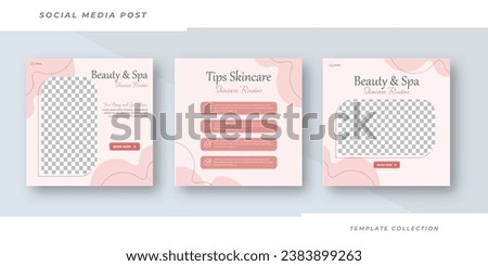 Beauty and spa skincare Makeup Social media post Banner Square Flyer Template Design Royalty-Free Stock Photo #2383899263