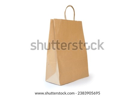 Brown paper bags isolated on a white background.