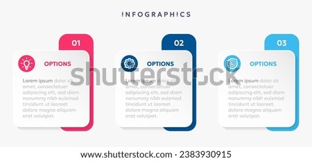 Modern business infographic template with 3 options or steps icons. Royalty-Free Stock Photo #2383930915