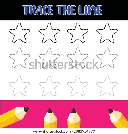 Star Trace the line For kids