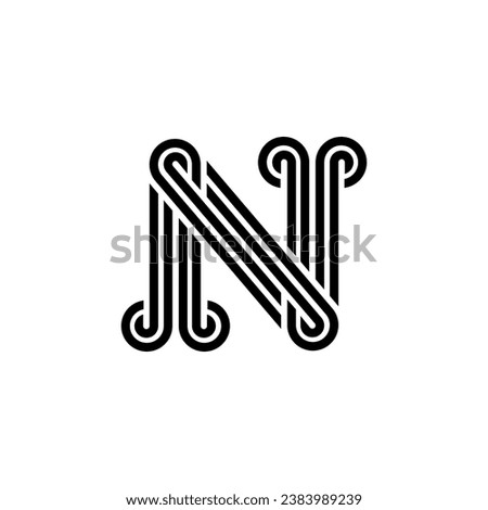 the logo consists of the letter N and wave combined. Outline and elegant.