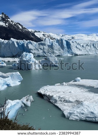 The Perito Moreno glacier in Patagonia, El Calafate. One of the most impressive glaciers in the world immersed in Lake Argentino