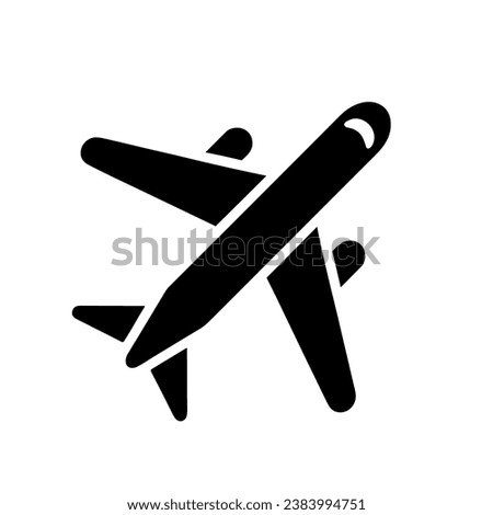 Airplane silhouette. Black aircraft icon. Vector illustration.