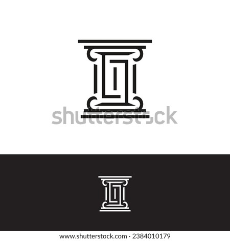 law icon with initial S letter inside logo design icon illustration