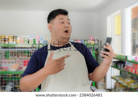 Man working at grocery store