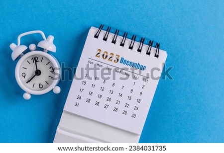 December calendar for 2023 on a colored background .Planning for every day Royalty-Free Stock Photo #2384031735