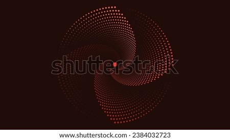 Abstract spiral round logotype flower background in dark color. This minimalist style dotted spiral Mandala will make your project more meaningful. Royalty-Free Stock Photo #2384032723