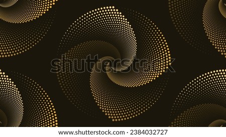Abstract spiral round logotype flower background in dark color. This minimalist style dotted spiral Mandala will make your project more meaningful. Royalty-Free Stock Photo #2384032727