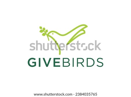 bird and hand logo vector design Royalty-Free Stock Photo #2384035765