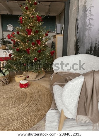 Christmas nobody interior decor aesthetic cosy warm traditional house