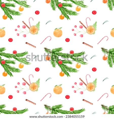 New year watercolor seamless pattern hand drawn The watercolor style will perfectly match your design.