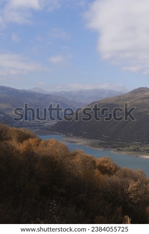 River canyon in mountains. High quality photo. Selective focus